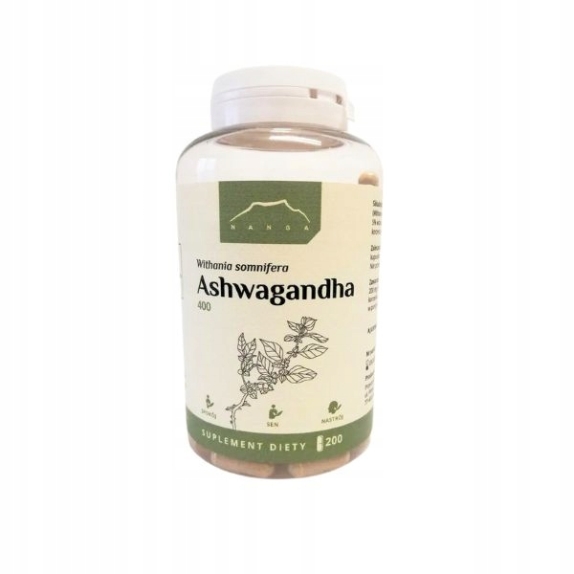 Ashwagandha 400mg 200kapsułek Nanga cena €16,96