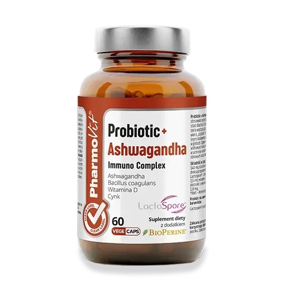 Pharmovit probiotic + ashwagandha immuno complex 60 kapsułek cena 36,55zł