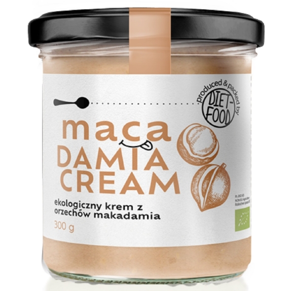 Krem z orzechów macadamia bez dodatku cukrów BIO 300 g Diet Food cena 34,79zł