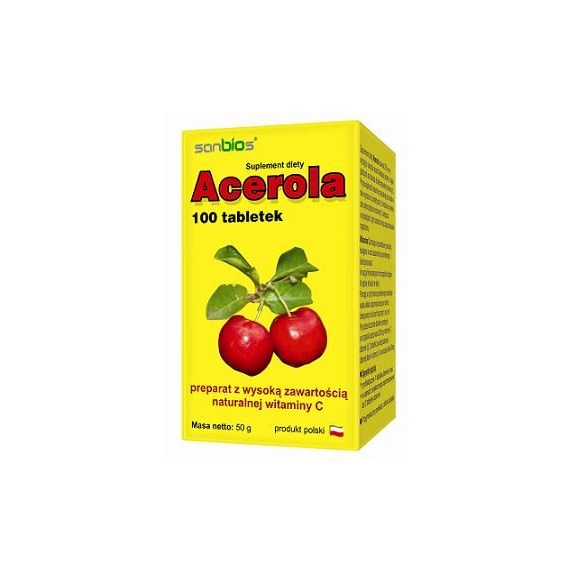 Sanbios acerola 100 tabletek cena 32,99zł