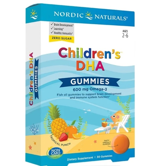 Nordic Naturals Children's DHA Gummies 600mg (Kwasy omega-3 + DHA + EPA OWOCE TROPIKALNE) 30sztuk cena 85,90zł