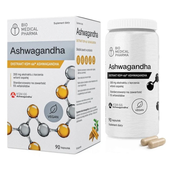 Bio Medical Pharma Ashwagandha KSM-66 90 kapsułek cena 64,90zł
