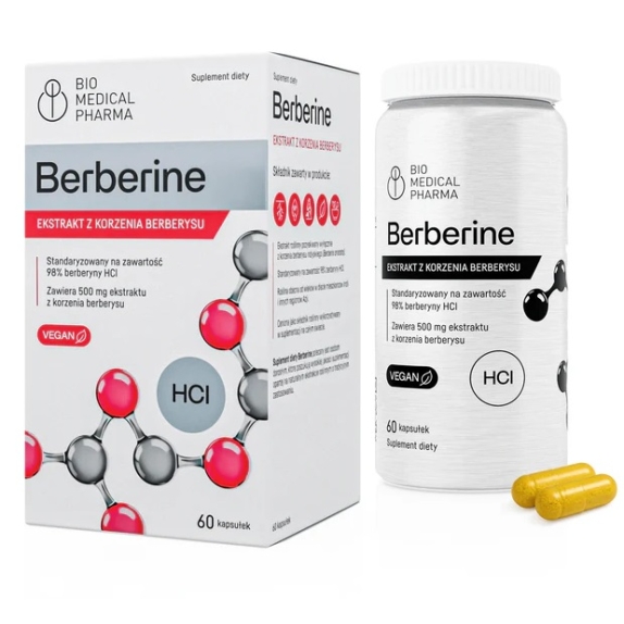 Bio Medical Pharma Berberine HCL 60 kapsułek cena 69,00zł
