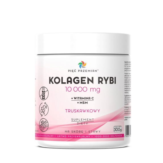 Kolagen rybi 10000 + C + MSM truskawkowy 300 g 5Przemian cena 58,65zł