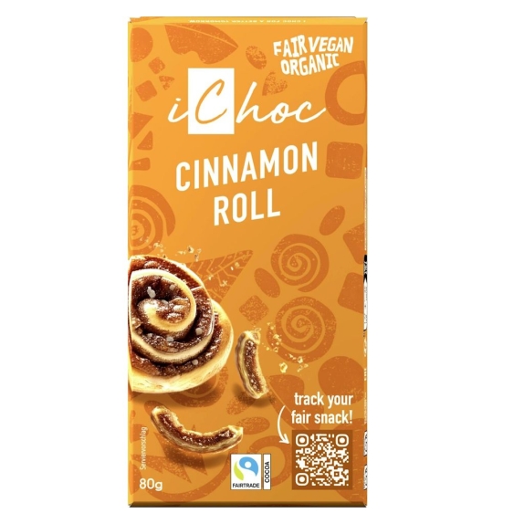 Tabliczka kakaowa z cynamonem i kawałkami wafli BIO 80 g Ichoc cena 14,45zł