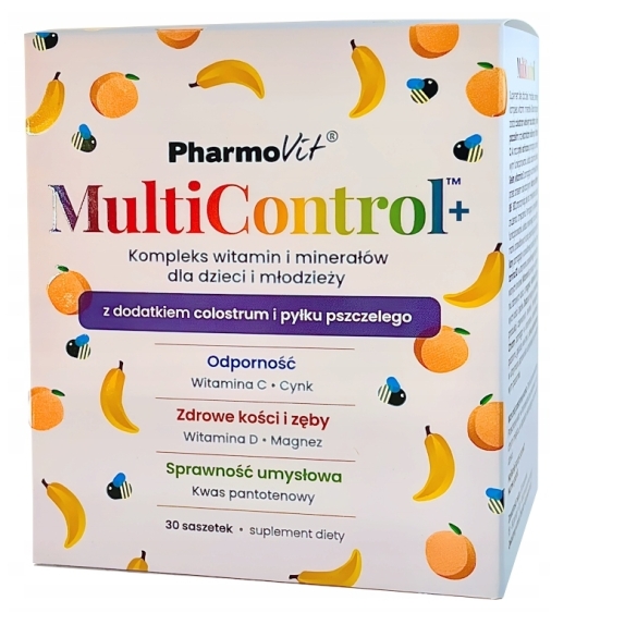 Pharmovit Clean Label MultiControl Plus Kompleks witamin i minerałów dla dzieci i młodzieży 30sasz. cena 57,85zł