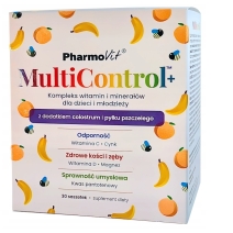 Pharmovit Clean Label MultiControl Plus Kompleks witamin i minerałów dla dzieci i młodzieży 30sasz. cena 57,85zł