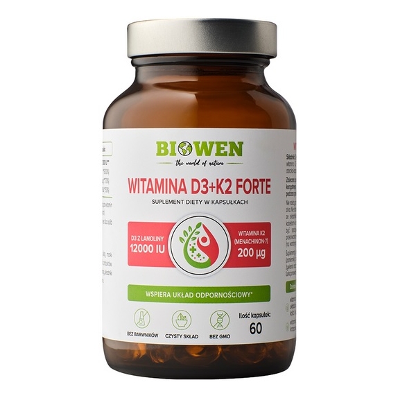 Biowen Witamina D3+K2 Forte 60kapsułek cena 59,99zł