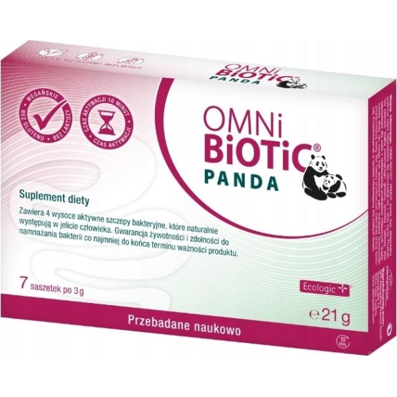 OMNi-BiOTiC PANDA 3g - probiotyk dla kobiet w ciąży i dzieci 7saszetek cena 49,50zł