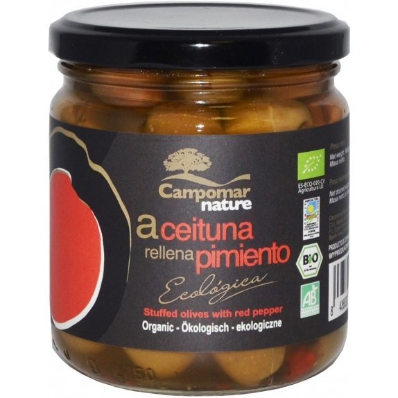 Oliwki zielone z pastą z czerwonej papryki 350 g Campomar Nature cena 13,45zł