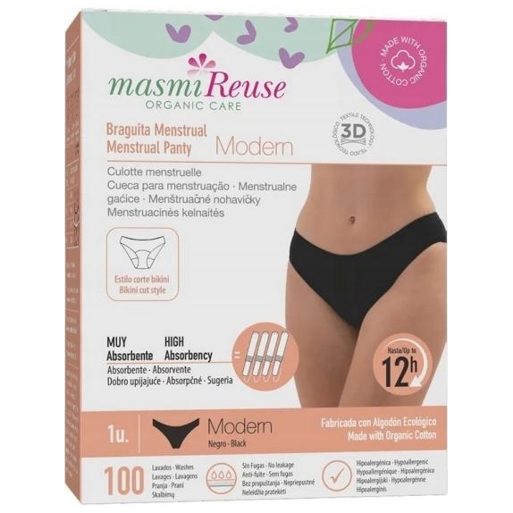 Masmi majtki menstruacyjne ekologiczne Modern 100% bawełna rozmiar S cena 89,90zł