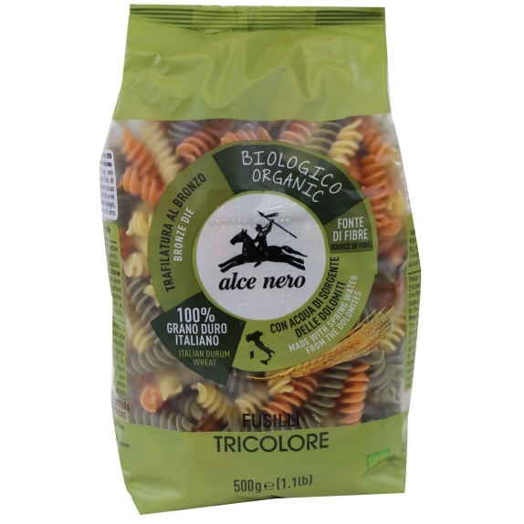 Makaron durum fusilli trójkolorowy 500 g BIO Alce Nero cena 10,75zł