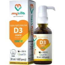 MyVita Witamina D3 Forte 2000 IU w kroplach 30ml PROOMOCJA! OSTATNIE SZTUKI cena 24,90zł