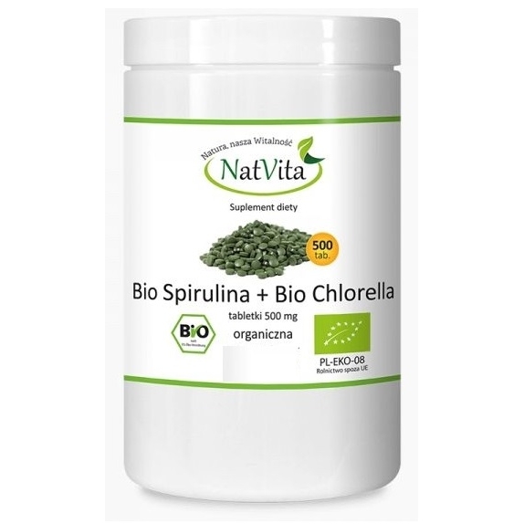 Natvita Bio Spirulina+Bio Chlorella 140 tabetek PROMOCJA! cena 22,99zł