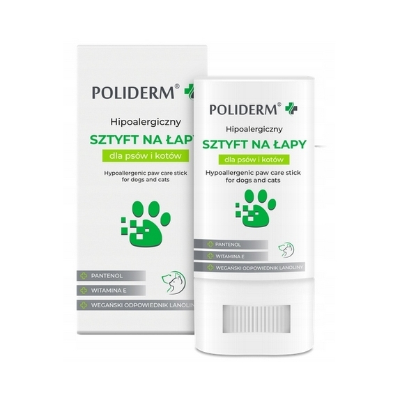 Poliderm Sztyft na łapy hipoalergiczny dla psa i kota 14,5g cena 39,90zł