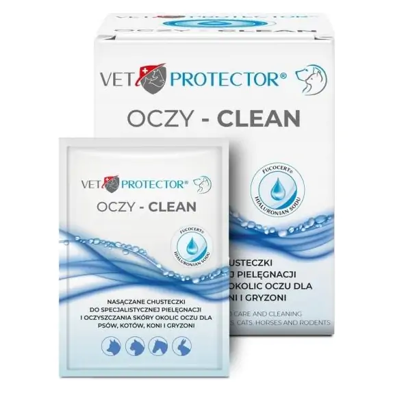 Vet Protector Oczy Clean chusteczki do oczyszczania oczu psa i kota 20saszetek cena €4,96