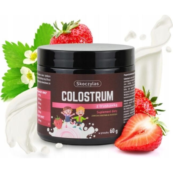 Skoczylas Colostrum z truskawką proszek 60g cena 60,90zł