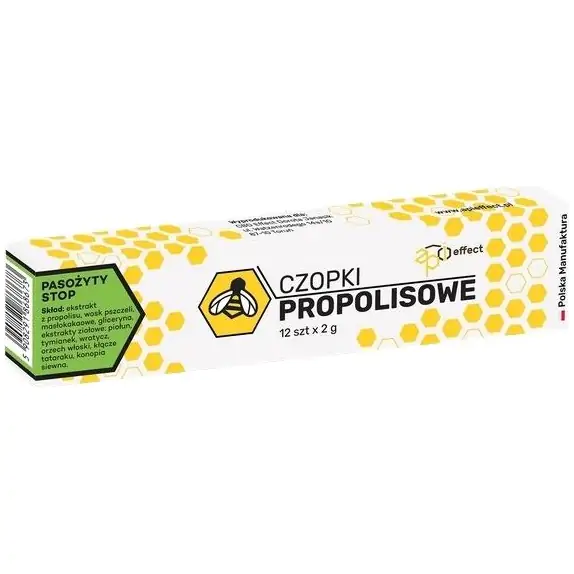 Czopki propolistowe pasożyty STOP 12sztuk x 2g API Effect cena €11,78