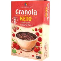 Granola KETO malinowo-truskawkowa bezglutenowa BIO 250g Pięć Przemian cena 24,29zł