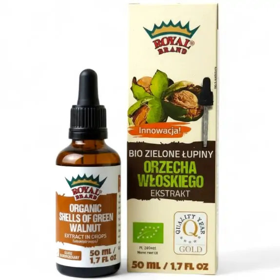 Ekstrakt z zielonych łupin orzechów włoskich w kroplach BIO 50ml Royal Brand cena 68,89zł