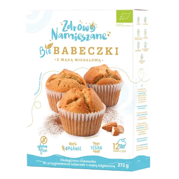 Mieszanka na babeczki z mąką migdałową BIO 272g Zdrowo Namieszane  cena 15,15zł