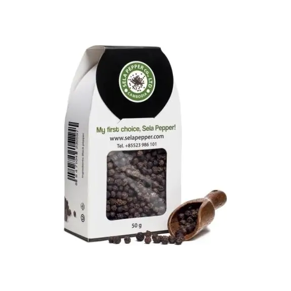 Pieprz czarny ziarnisty z Kambodży Sela Pepper 50g cena 3,64$