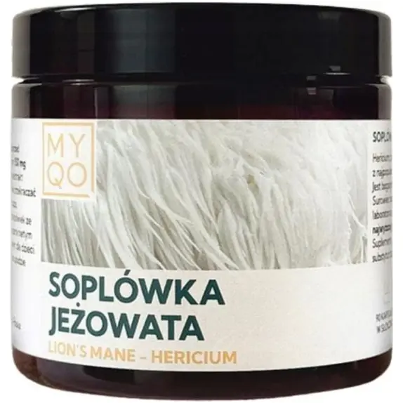 MYQO Soplówka Jeżowata Lion's Mane Hericium Ekstrakt 500 mg 90 kapsułek cena 26,97$