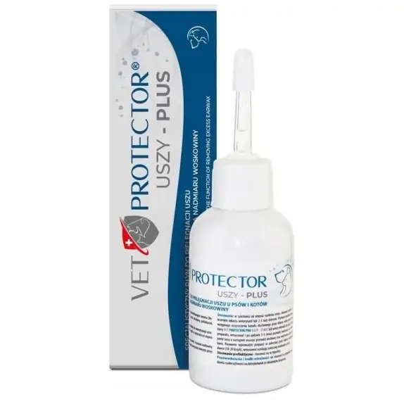 Vet Protector Uszy płyn do czyszczenia uszu psa kota 50ml cena 30,90zł