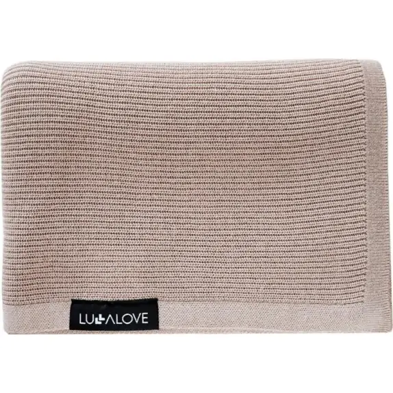 LullaLove lekki dzianinowy kocyk mgiełka karmel 90cm x 90cm cena 108,90zł