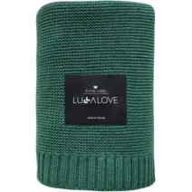 LullaLove Bambusowy koc butelkowa zieleń 80x100cm cena 138,90zł