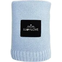 LullaLove Bambusowy koc Baby blue 80x100cm cena 138,90zł