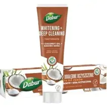 Pasta do zębów wybielająca z olejek kokosowym i sodą oczyszczoną bez fluoru 100 ml Dabur cena 21,25zł