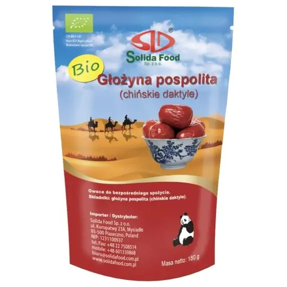 Głożyna Pospolita suszona BIO 180g Solida Food cena 5,80$