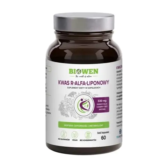 Biowen Kwas R-Alfa-Liponowy 300mg 60 kapsułek cena 97,99zł