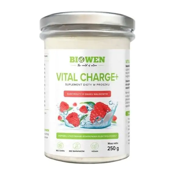 Biowen Elektrolity Vital Charge+ smak malinowy 250 g cena 109,99zł