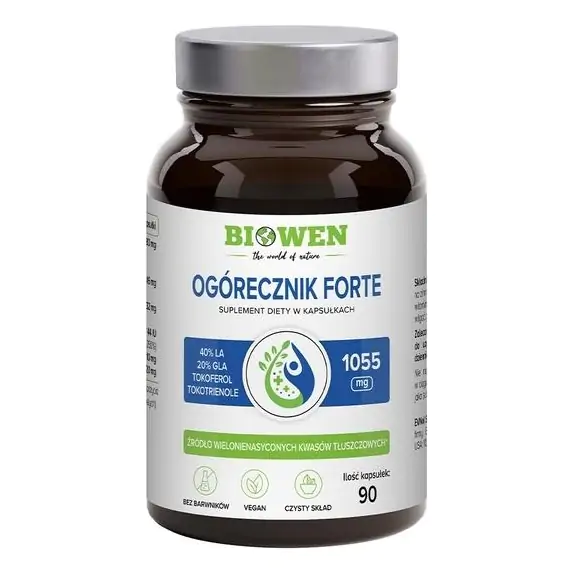 Biowen Ogórecznik Forte 1050mg 90 kapsułek cena 79,99zł