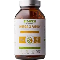 Biowen Omega 3 Family TG (720mg EPA, 480mg DHA) 225 kapsułek cena 99,99zł