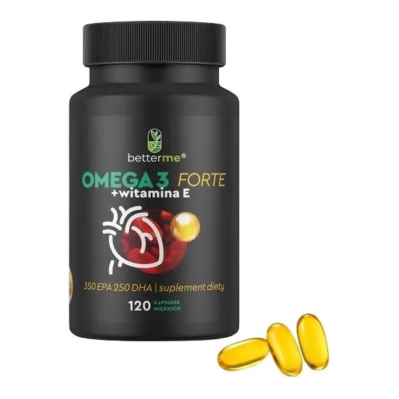 BetterMe Omega 3 Forte +  Witamina E 120kapsułek cena 49,90zł