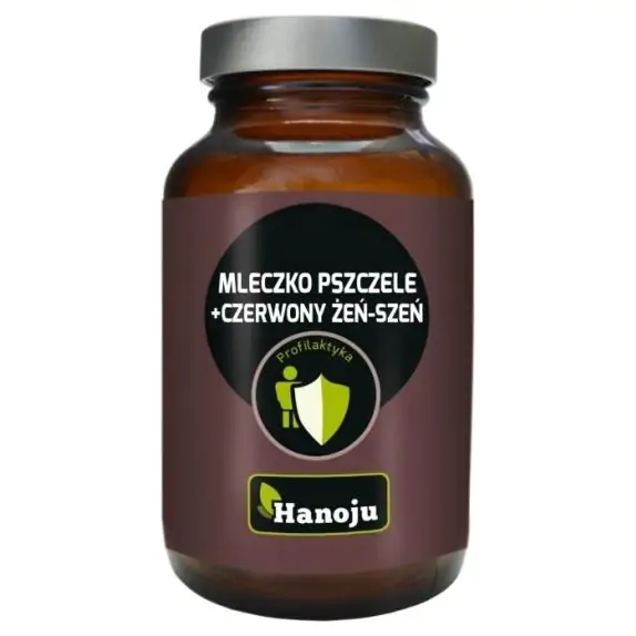 Hanoju Mleczko pszczele + Żeń-szeń 500 mg 90 kapsułek cena 99,00zł