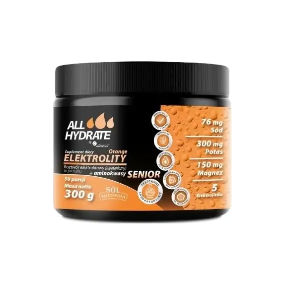 Aliness ALLHydrate Elektrolity Senior Orange 300 g cena 59,90zł