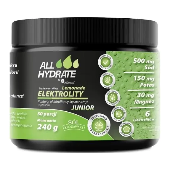 Aliness ALLHydrate Elektrolity Junior lemoniada 240 g cena 59,90zł
