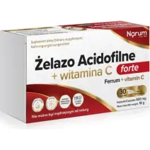 Narum Żelazo Acidofilne + Witamina C forte 30 kapsułek cena 63,90zł
