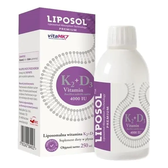 Liposol Liposomalna Witamina K2 + D3 250 ml cena 69,90zł