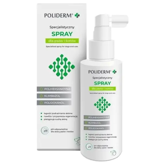 Poliderm Spray na zmiany skórne dla psa i kota 100ml cena 48,90zł