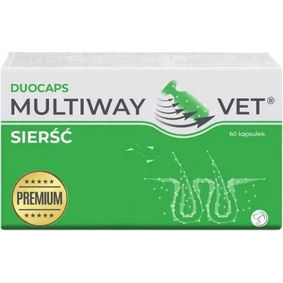 Multiway Vet Duocaps sierść na sierść i skórę dla psa i kota 60kapsułek cena 18,63$