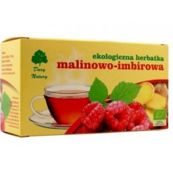 Herbata malinowo-imbirowa 20 saszetek Dary Natury cena 10,75zł