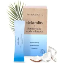 Primabiotic Elektrolity + Liofilozowana woda kokosowa smak malinowy 10 saszetek cena 39,99zł