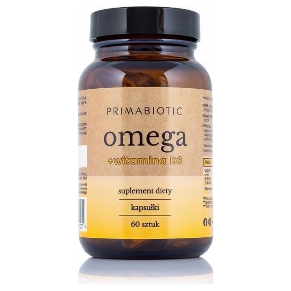 Primabiotic Omega + witamina D3 60 kapsułek cena 49,90zł