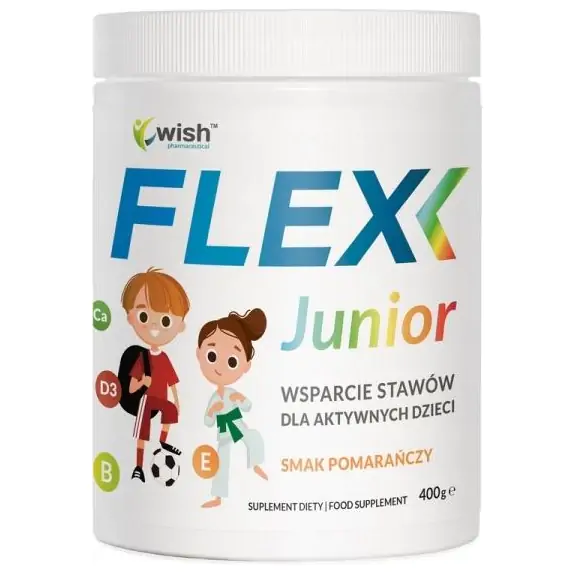 Flex Junior kolagen witaminy wsparcie stawów i kości dla dzieci proszek 400g  Wish Pharmaceutical PROMOCJA cena 85,90zł
