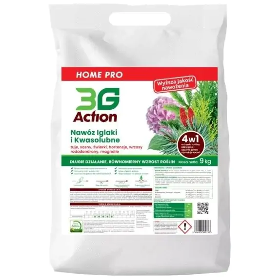 Nawóz do roślin iglastych i kwasolubnych 4w1 Eco 9kg 3G Action cena 106,75zł